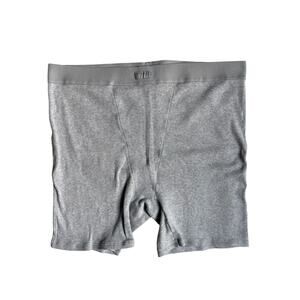 SKIMS Cotton Rib Boxer Shorts (Light heather grey) - 3X